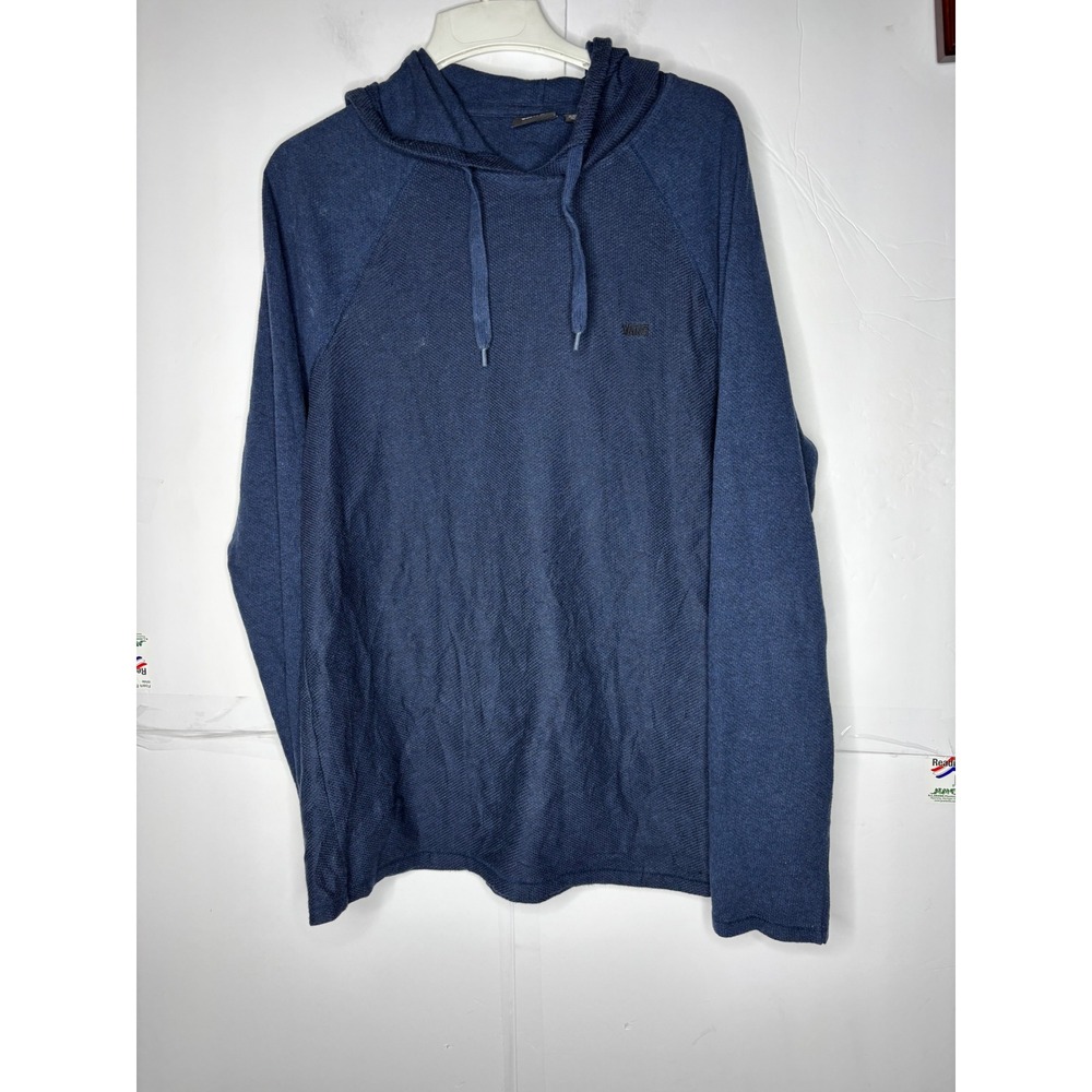 Vans Mens XXL Navy Blue Textured Waffle Knit Hooded Pullover Sweater VN0A3JNHLKZ